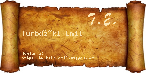 Turbéki Emil névjegykártya