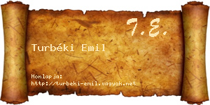 Turbéki Emil névjegykártya