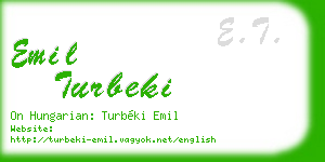 emil turbeki business card