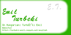 emil turbeki business card